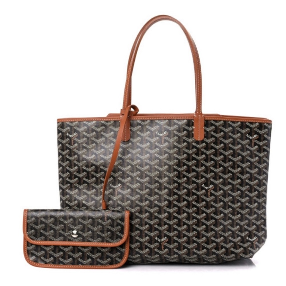 Leather Brown and Black Tote Bag